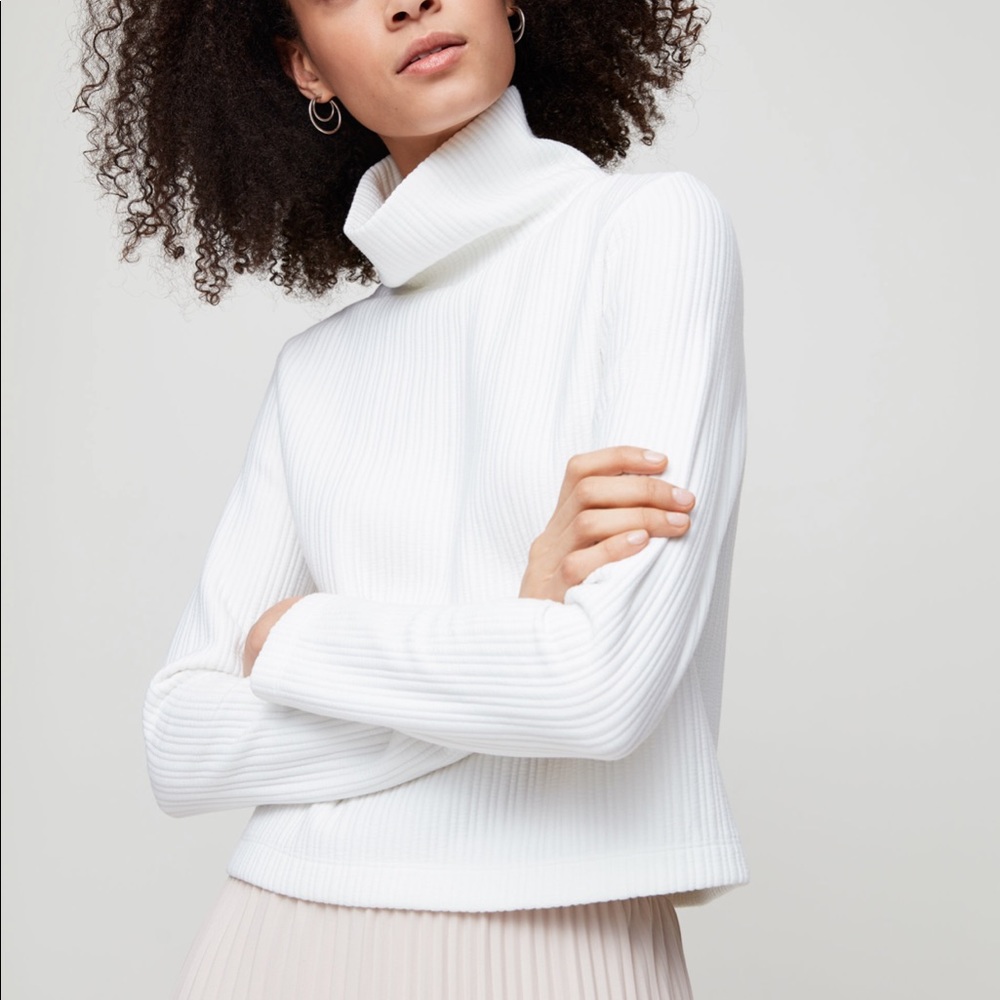 White Aritzia turtleneck